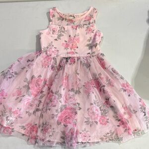 Elegant Pink Floral Kids Dress